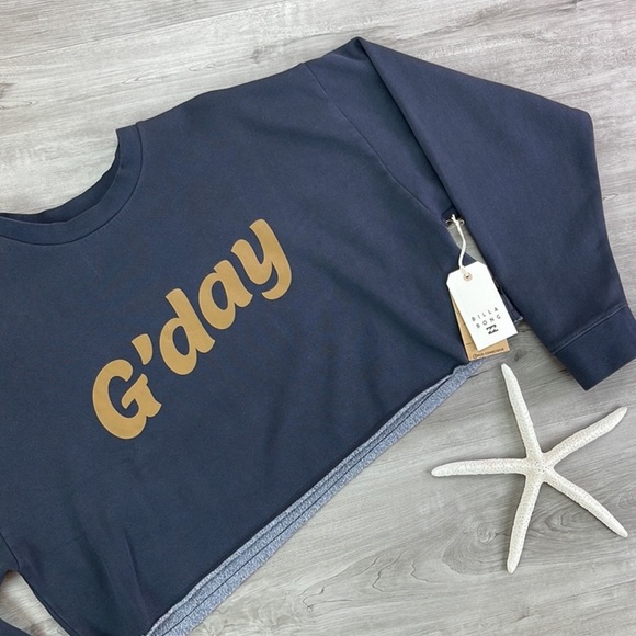 🔆BILLABONG🔆 Hey Gday Cropped Crewneck Sweatshirt - Picture 7 of 12